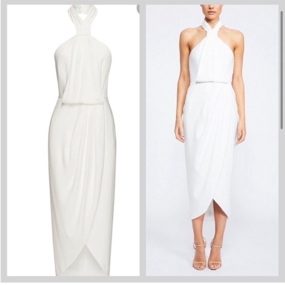 NWT Shona Joy Elegant White Halter Dress